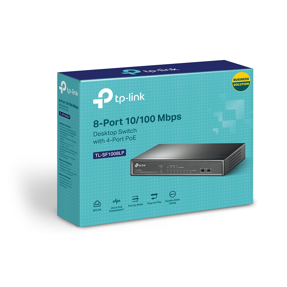 TP-LINK TL-SF1008LP - V1 - Switch - unmanaged - 8 x 10/100 (4 PoE)