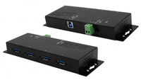 EXSYS EX-1184HMVS-2 hub & concentrateur USB 3.2 Gen 1 (3.1 Gen 1) Type-A 5000 Mbit/s Noir