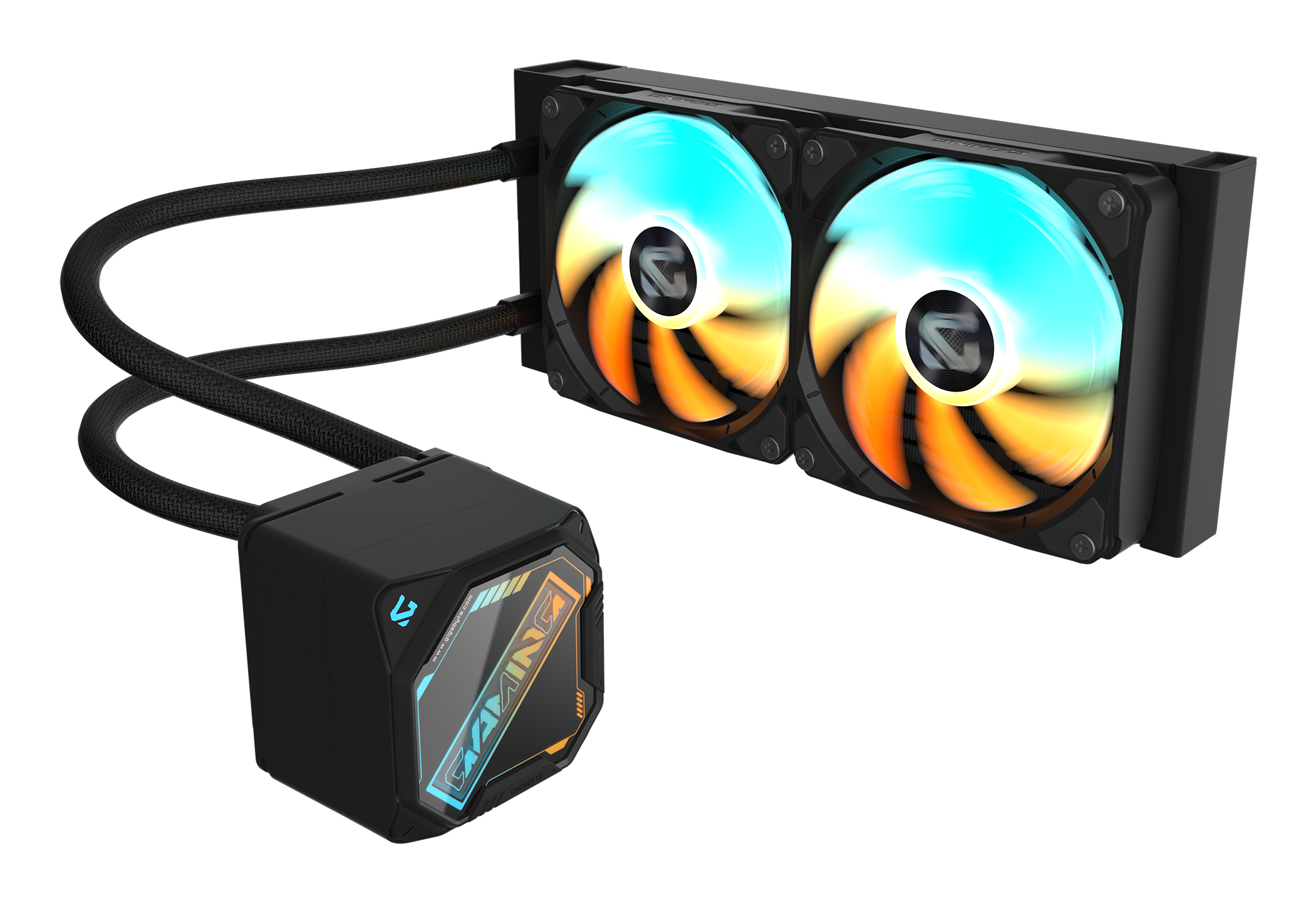 GIGABYTE GAMING 240 Refrigeraci�n L�quida para CPU - 2x120mm Ventiladores ARGB, mecanismo de enclavamiento deslizante, DAISY-CHAIN, Compatible con Intel LGA 1851 y AMD AM5