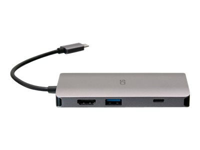 C2G Mini dock USB-C 8 in 1 con HDMI, 2 porte USB-A, Ethernet, lettore schede SD e tecnologia Power Delivery USB-C fino a 100 W - 4K 30 Hz