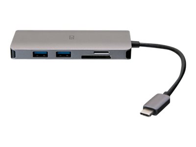 C2G Mini dock USB-C 8 in 1 con HDMI, 2 porte USB-A, Ethernet, lettore schede SD e tecnologia Power Delivery USB-C fino a 100 W - 4K 30 Hz