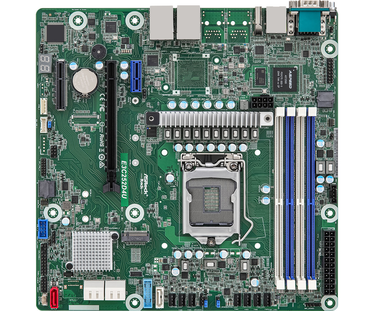 Asrock E3C252D4U motherboard Intel C252 LGA 1200 (Socket H5) micro ATX