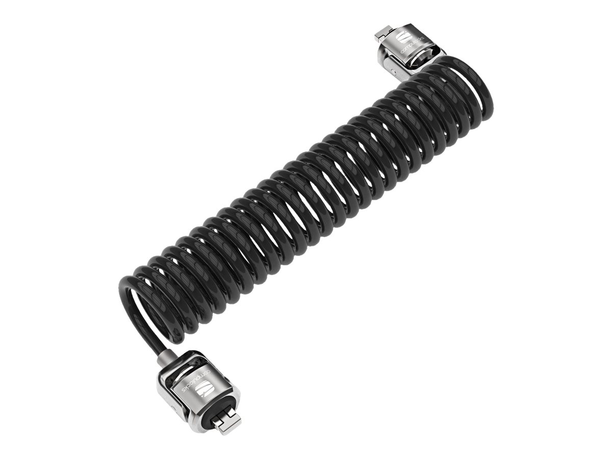 Compulocks Dual Head Coiled Cable Keyed Lock cable antirrobo Negro