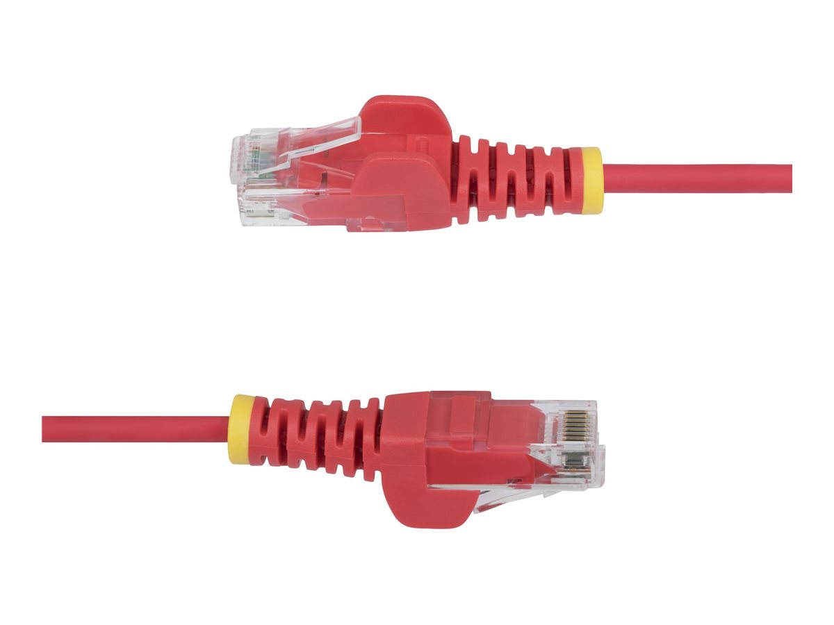StarTech.com Cble Ethernet CAT6 Rouge Fin de 2m, Sans Accroc, 100W PoE, UTP, LSZH, Fil de Cuivre Pur 28AWG, Cordon Patch Rseau RJ45 avec Serre-Cble, Contrl Fluke
