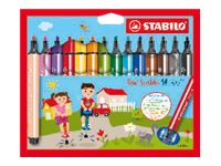 STABILO Trio Scribbi - Filzstift - nicht dauerhaft - gemischte Farben - 1.5-2 mm - gro� (Packung mit 14)