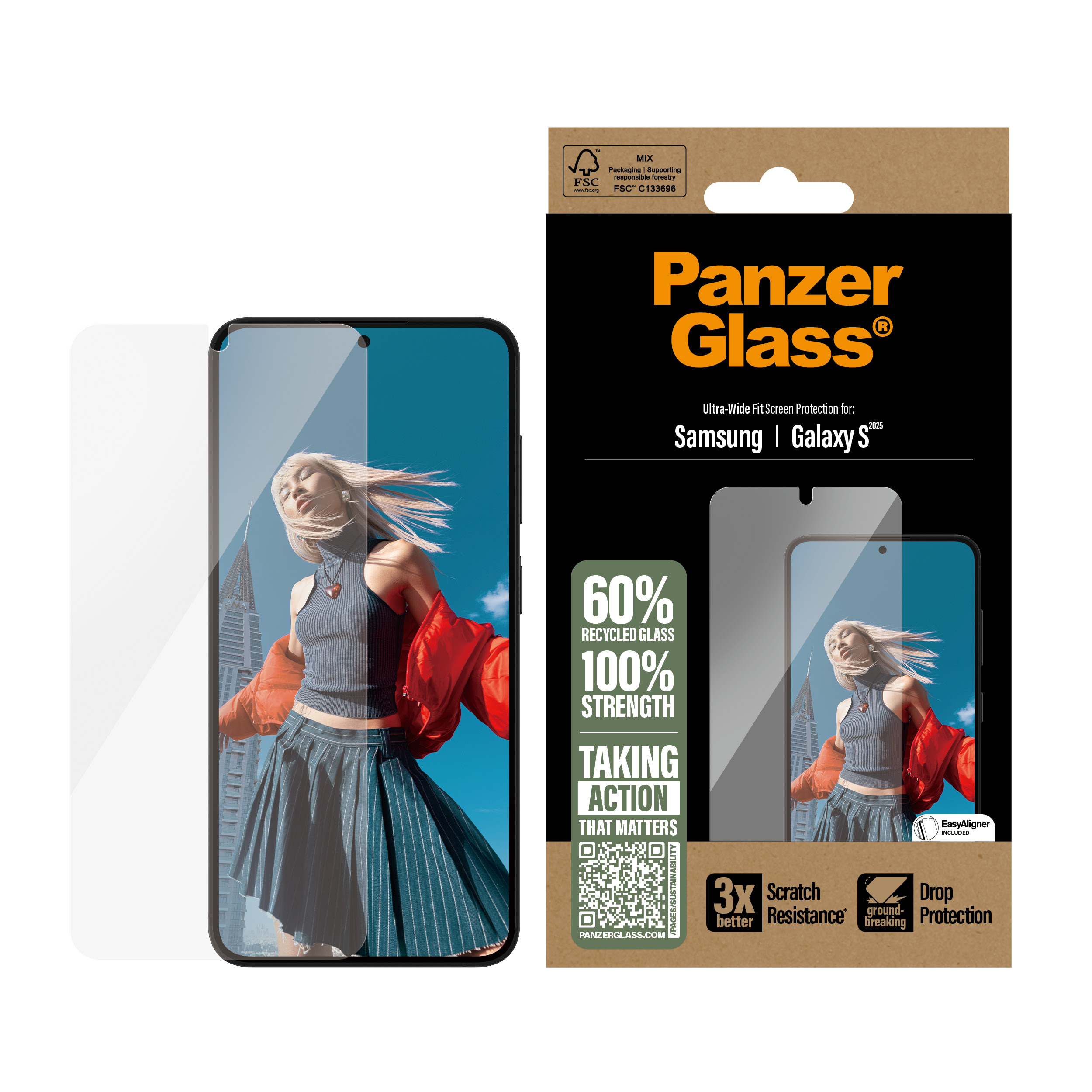 PanzerGlass Bildschirmschutz f�r Handy - ultrabreite Passform