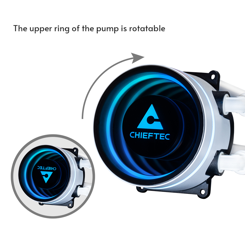 Chieftec ICEBERG 240-RGB-W Case per computer Raffreddatore di liquidi tutto in uno 12 cm Bianco