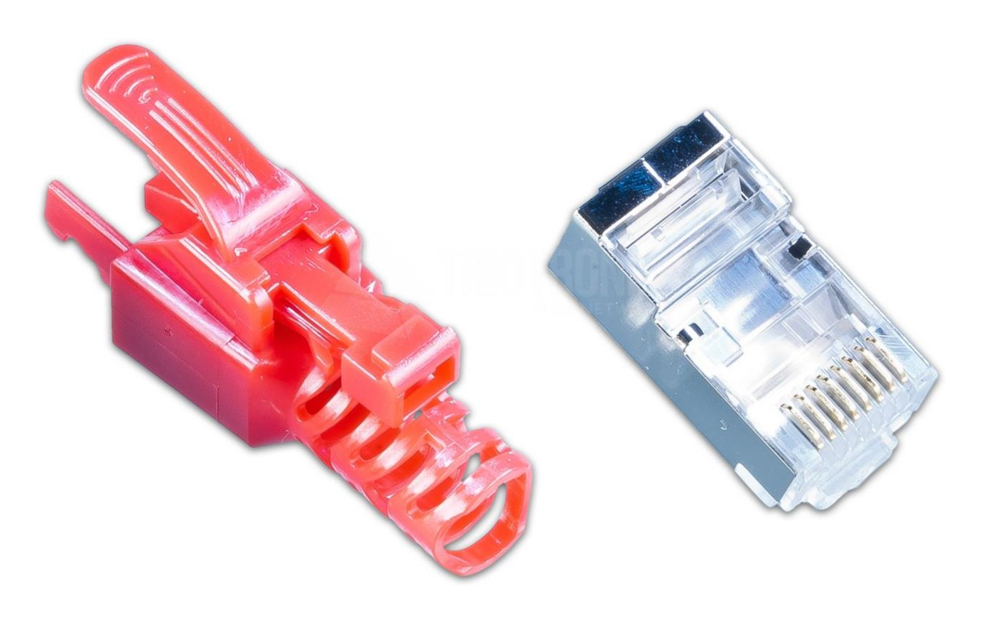 Wirewin MOD SL KAT6A STP 10 RT connecteur de fils RJ-45 Rouge