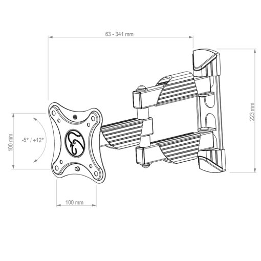 Hagor 8425 TV mount/stand 81.3 cm (32) Black