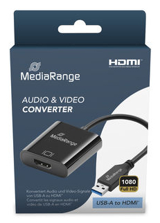 MediaRange MRCS232 c�ble vid�o et adaptateur 0,2 m USB Type-A HDMI Noir