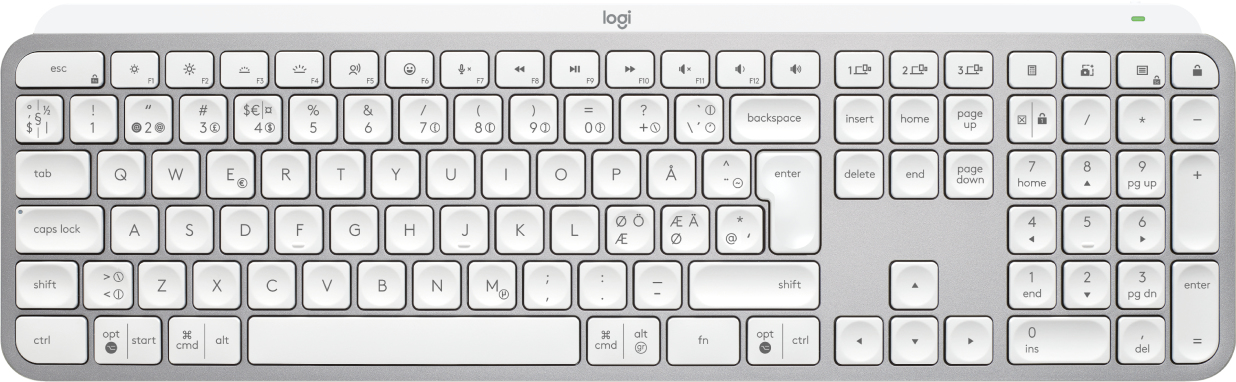 Logitech MX Keys S - Tastatur - hinterleuchtet - kabellos - Bluetooth LE - QWERTY - Nordisch (Dnisch/Finnisch/Norwegisch/Schwedisch)