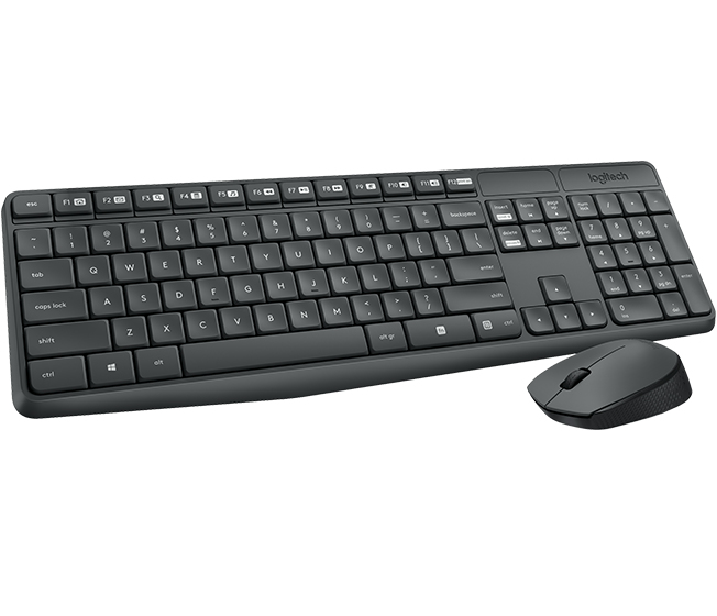Logitech MK235 tastiera Mouse incluso USB Russo Grigio