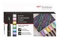 Tombow 6 Fudenosuke Pastel Brush-Pens farbsortiert