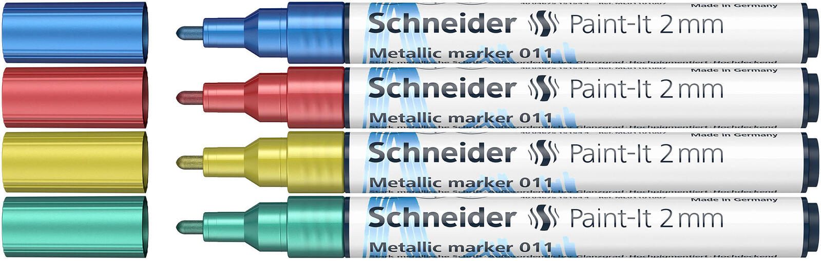 Schneider Schreibger�te 4 Schneider 011 Lackmarker farbsortiert 2.0 mm