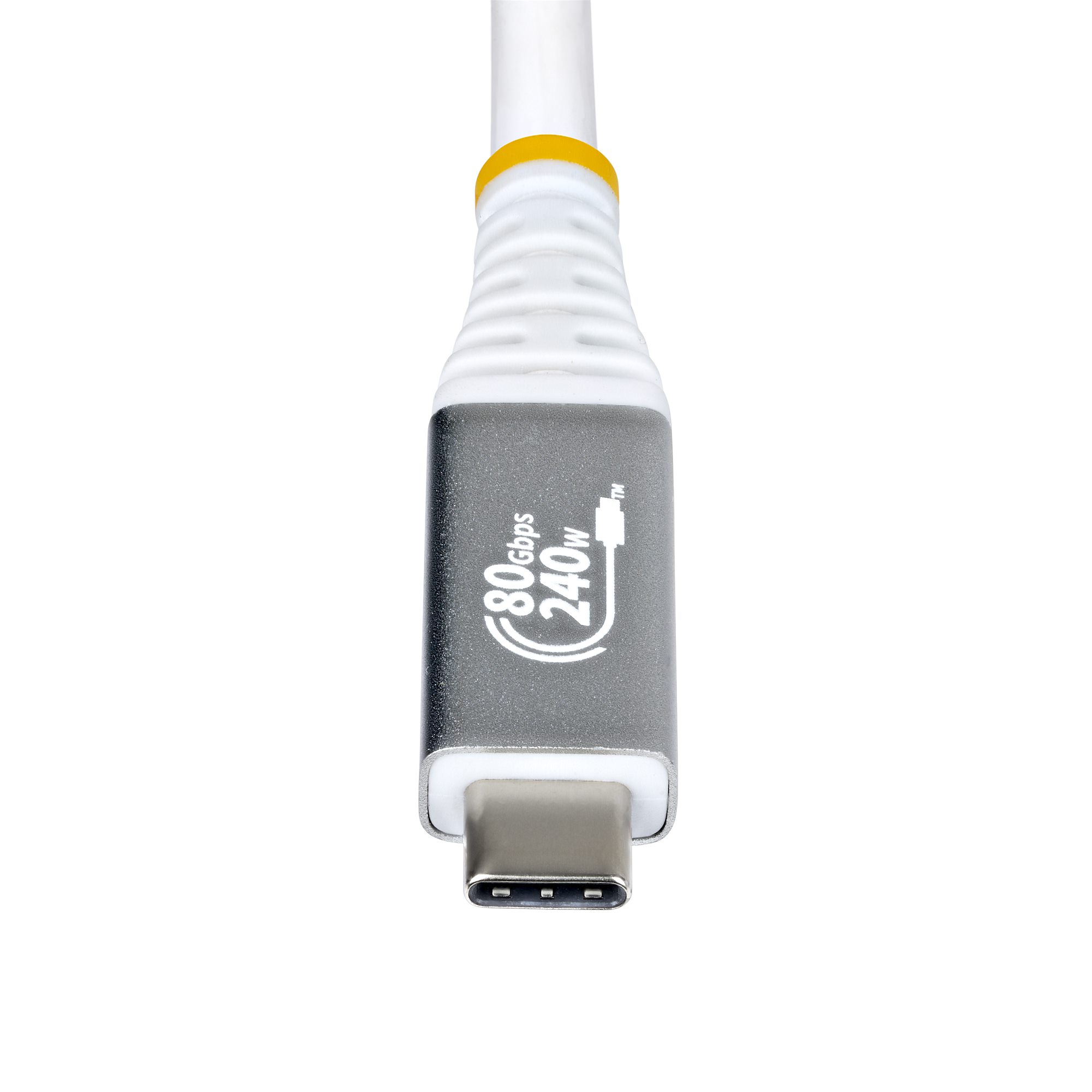StarTech.com 1.5m (5ft) USB4 Cable, 80Gbps, USB-IF Certified USB-C Cable, 240W PD, 8K 120Hz/4K 240Hz DP2.1 DP80, TPE Jacket, Thunderbolt 4 Compatible - White USB-C Cord