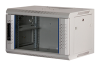 Rockstable 6 HE 19 Wandschrank mit Glastr in Wei - Wandmontiertes Regal - 6U - 60 kg - Sperrschloss - Wei