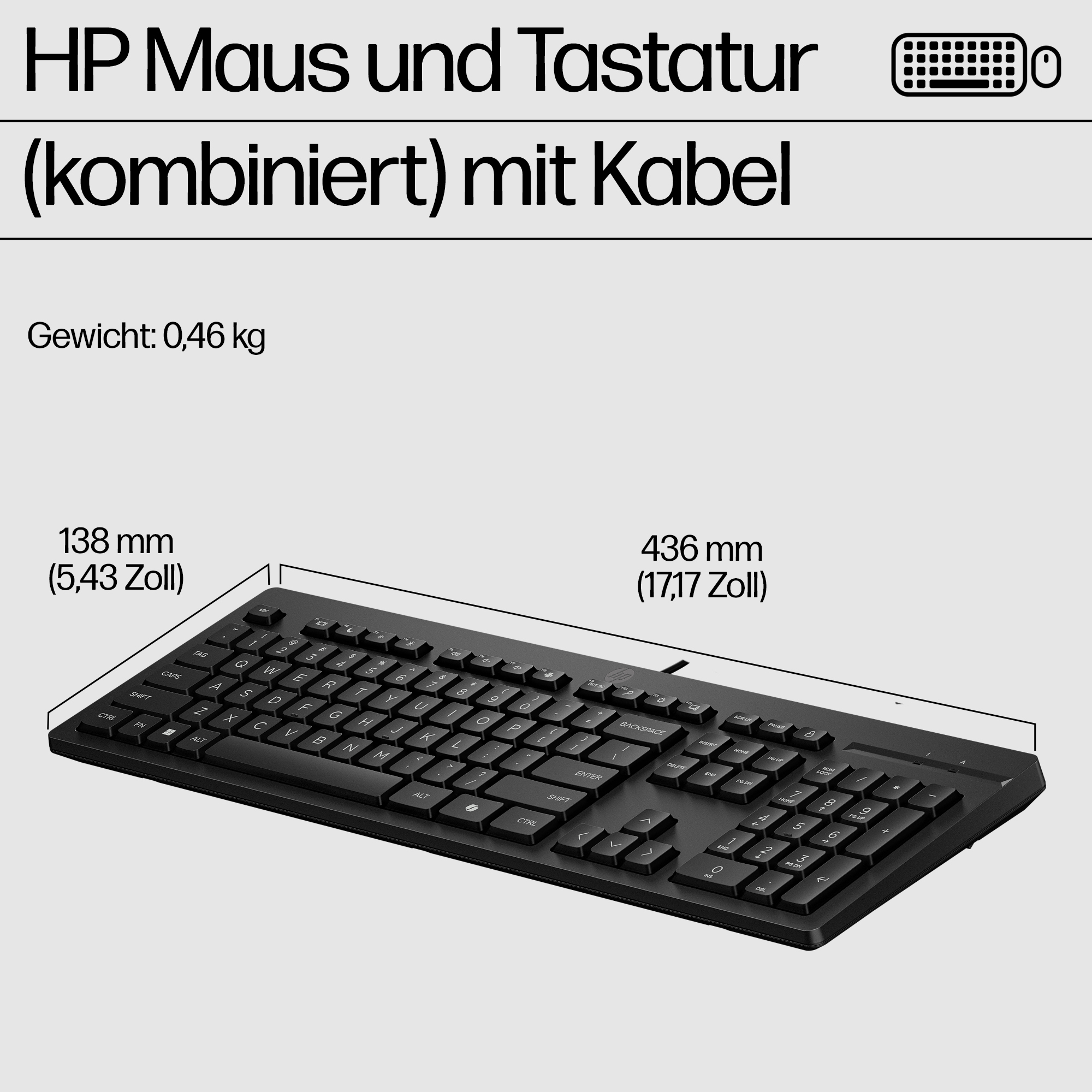 HP Ensemble combin� clavier et souris filaires 225