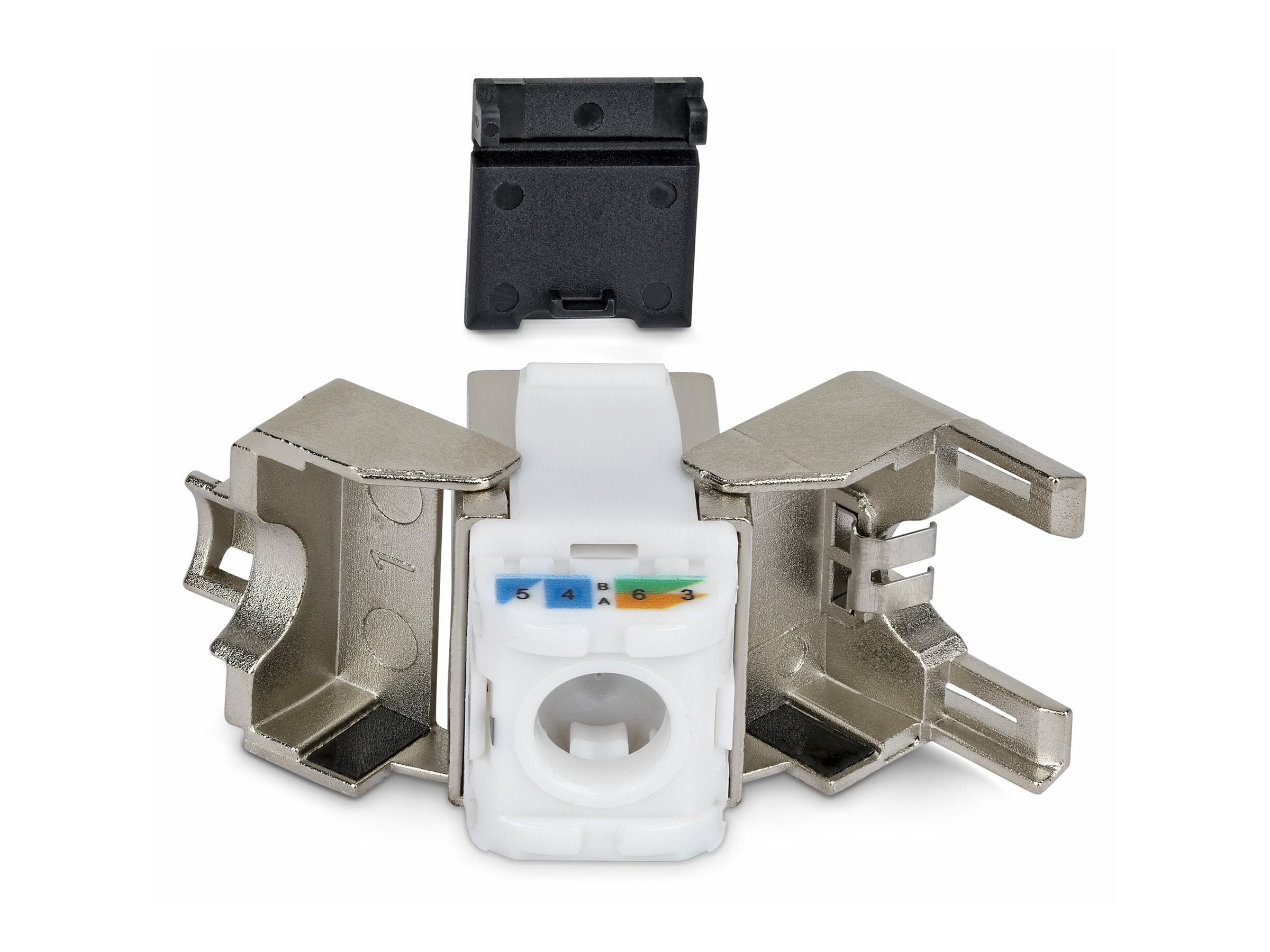 StarTech.com Shielded Cat6a Keystone Jack, 10-Pack RJ45 Ethernet Keystone Jacks, STP Cat6a Wall Jack, 180-Degree Toolless