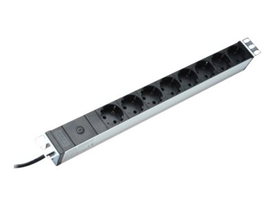Digitus Bloc multiprise avec profil en aluminium et prfusible, prise lectrique  contact de protection  8 sorties, connecteur IEC C14 pour cble d