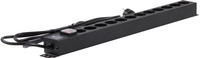 Rockstable 12-Fache Steckdosenleiste - Stromverteiler - Schwarz - 1U - 2 m - 125/250 V - 50 - 60 Hz