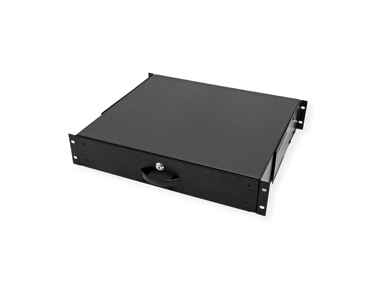 ROLINE Tastatur-Tablett - abschlie�bar, Tiefe 400 mm - RAL 9005, Jet Black - 2U - 48.3 cm (19)