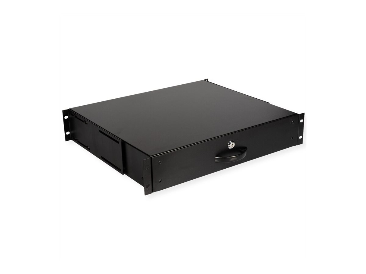 ROLINE Tastatur-Tablett - abschlie�bar, Tiefe 400 mm - RAL 9005, Jet Black - 2U - 48.3 cm (19)