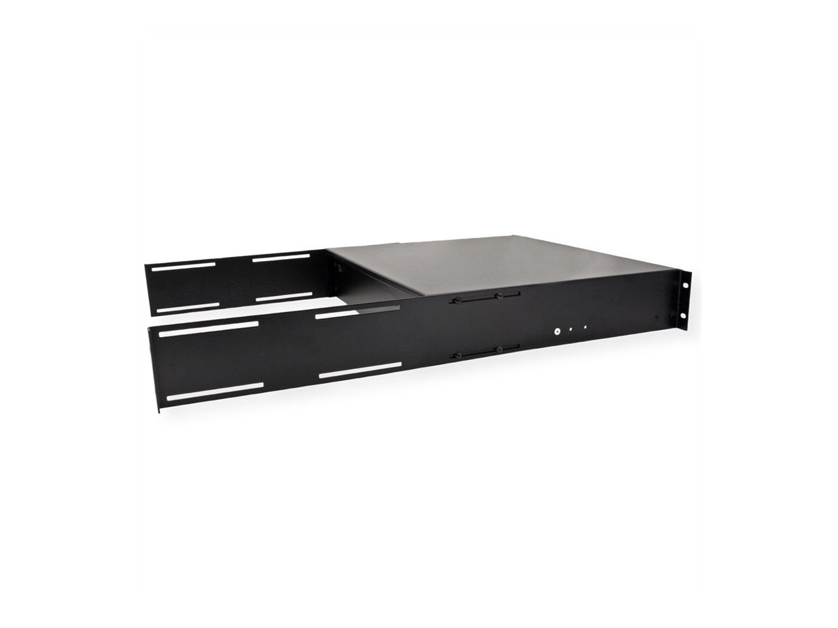 ROLINE Tastatur-Tablett - abschlie�bar, Tiefe 400 mm - RAL 9005, Jet Black - 2U - 48.3 cm (19)