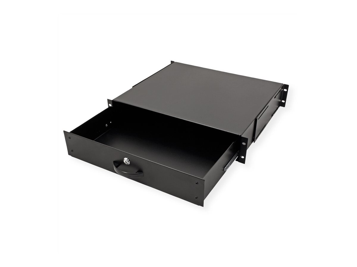 ROLINE Tastatur-Tablett - abschlie�bar, Tiefe 400 mm - RAL 9005, Jet Black - 2U - 48.3 cm (19)