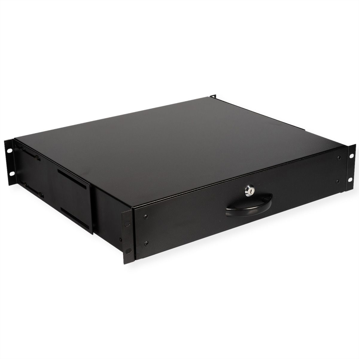 ROLINE Tastatur-Tablett - abschlie�bar, Tiefe 400 mm - RAL 9005, Jet Black - 2U - 48.3 cm (19)