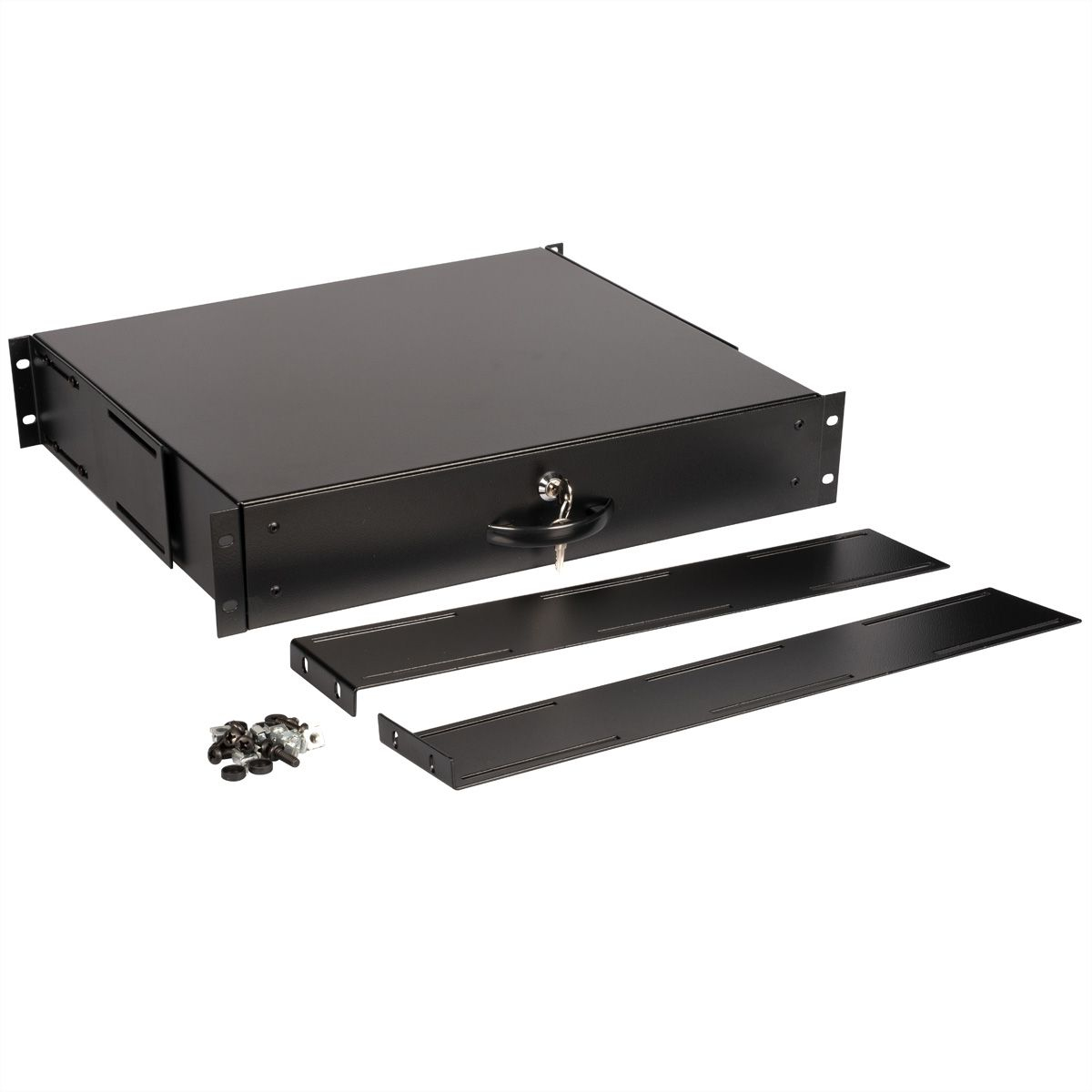 ROLINE Tastatur-Tablett - abschlie�bar, Tiefe 400 mm - RAL 9005, Jet Black - 2U - 48.3 cm (19)