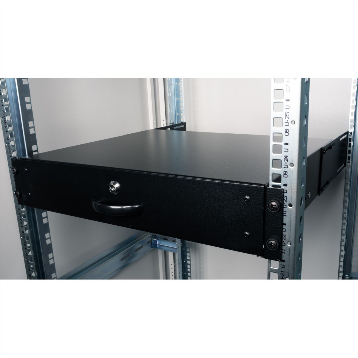 ROLINE Tastatur-Tablett - abschlie�bar, Tiefe 400 mm - RAL 9005, Jet Black - 2U - 48.3 cm (19)