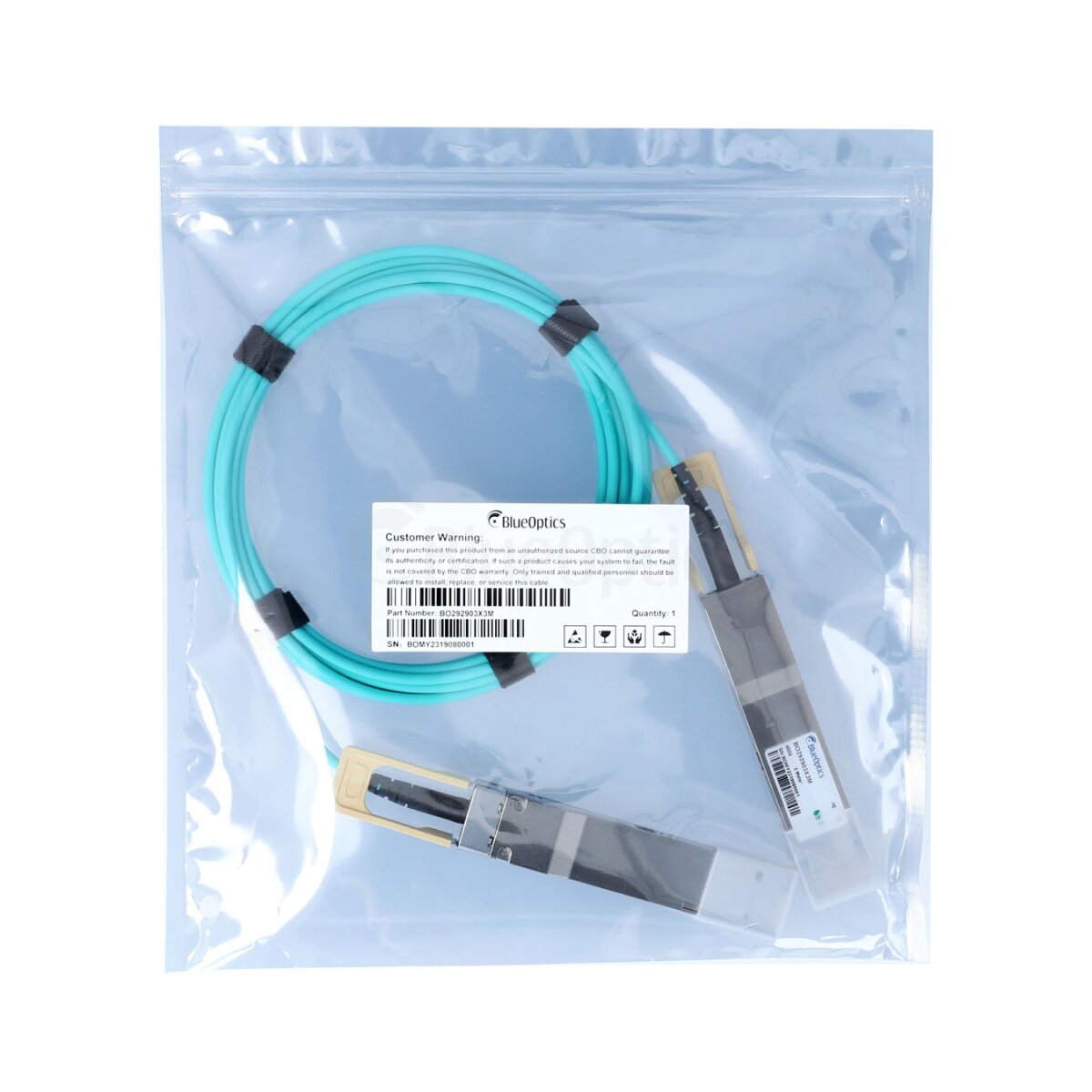 BlueOptics QDD-400G-AOC-3M-BO cavo InfiniBand QSFP-DD Arancione