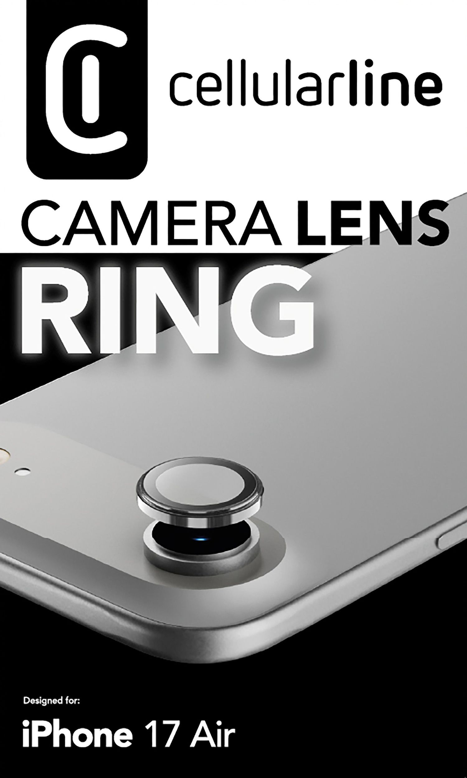 Cellularline Camera Lens Ring - iPhone Air Verre tremp� pour la protection de la cam�ra