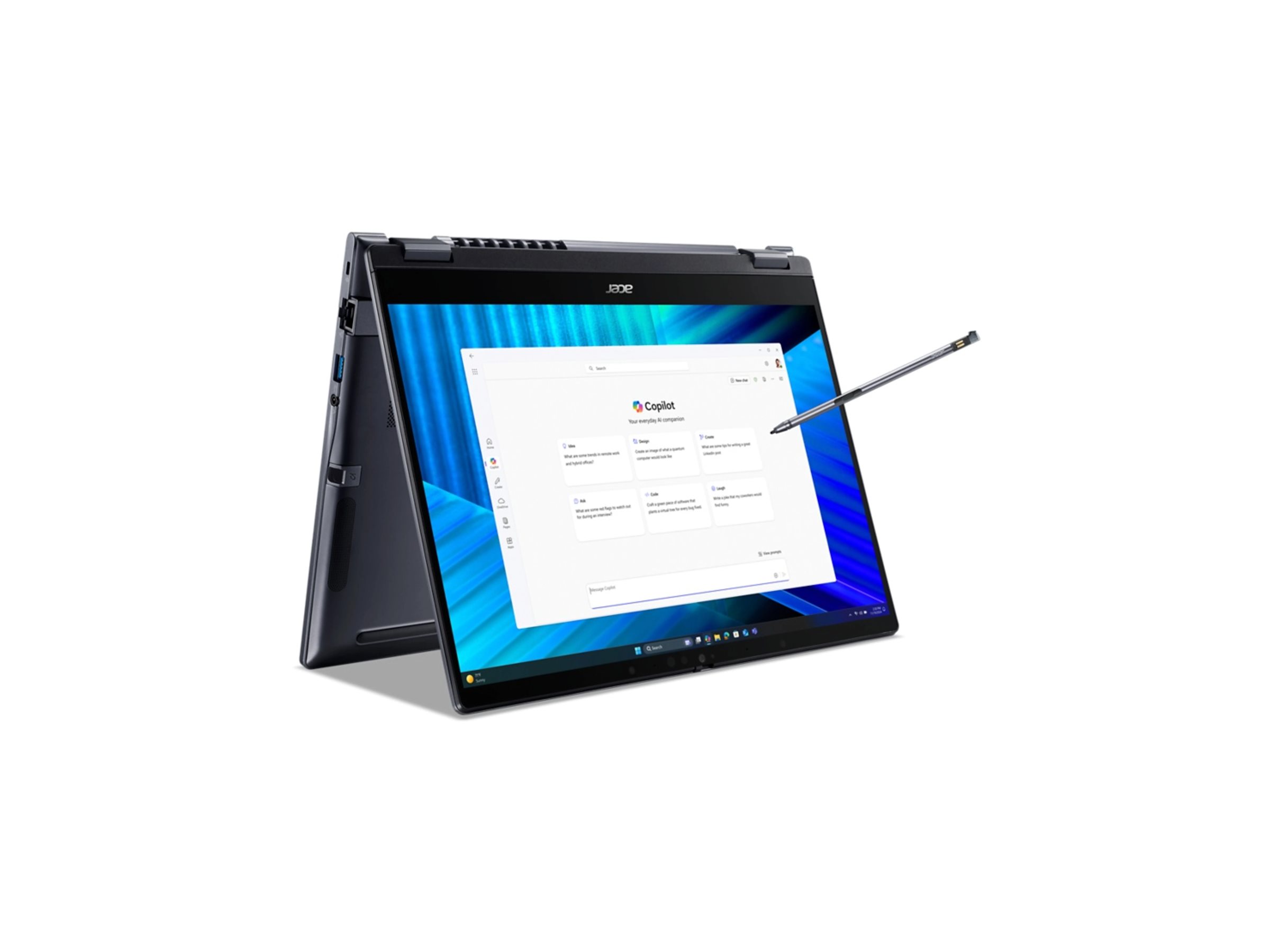 Acer TravelMate TMP414RN-55-TCO-58UA Intel Core Ultra 5 225U H�brido (2-en-1) 35,6 cm (14) Pantalla t�ctil WQXGA+ 16 GB DDR5-SDRAM 512 GB SSD Wi-Fi 7 (802.11be) Windows 11 Pro Azul