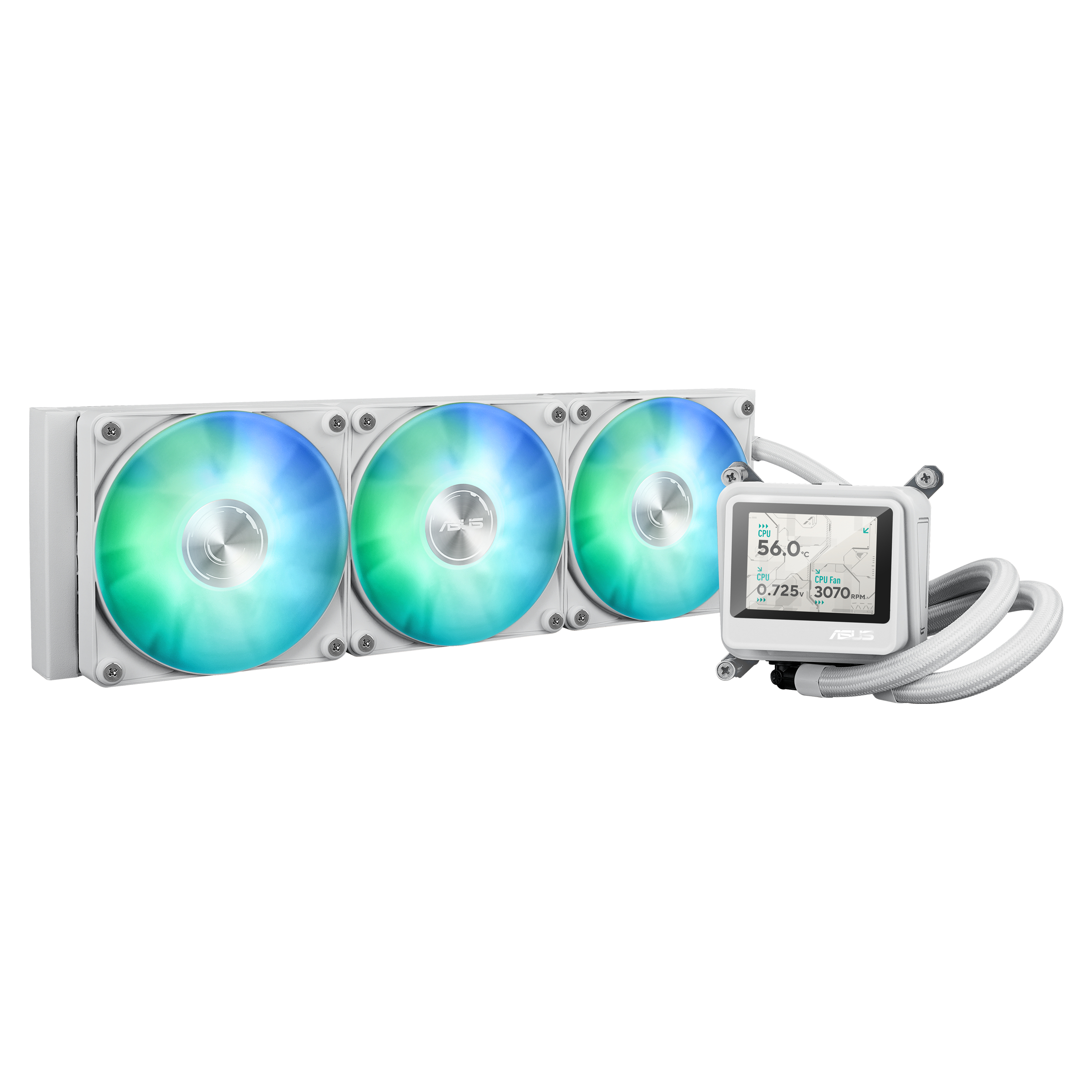 ASUS MAX Gaming LC 360 ARGB LCD - White Edition - Prozessor-Fl�ssigkeitsk�hlsystem - K�hlergr��e: 360 mm - (f�r: AM4, AM5, LGA1851, LGA1700)