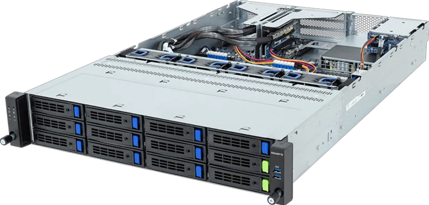 Gigabyte Barebone R263-Z37-AAH2 Rev. 3.x Rack Server 2U Single Sockel - Barebone - AMD EPYC