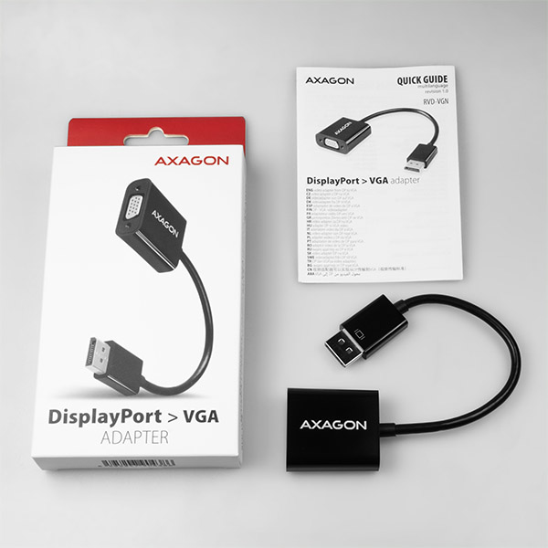 Axagon RVD-VGN c�ble vid�o et adaptateur 0,16 m DisplayPort VGA (D-Sub) Noir