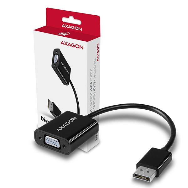 Axagon RVD-VGN c�ble vid�o et adaptateur 0,16 m DisplayPort VGA (D-Sub) Noir