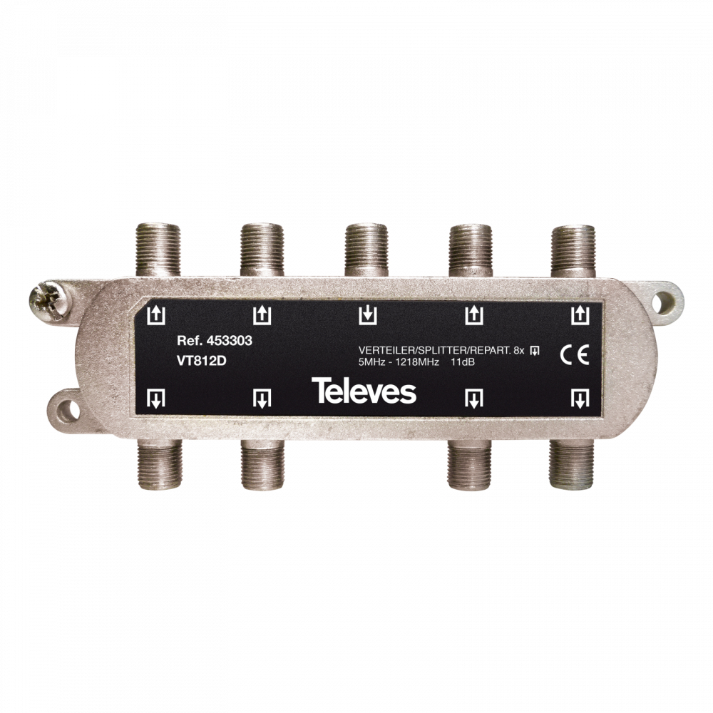 Televes Verteiler VT812D 8fach 5-1218MHz VD 12dB