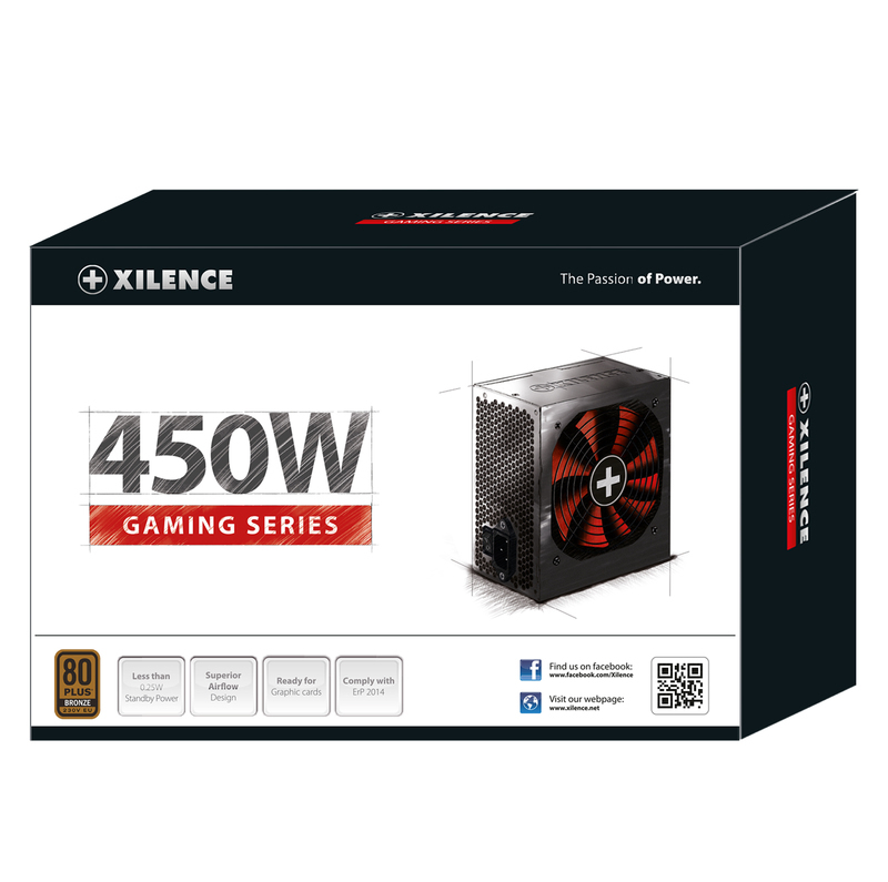 Xilence Performance A+ XN213 unidad de fuente de alimentacin 450 W 20+4 pin ATX ATX Negro