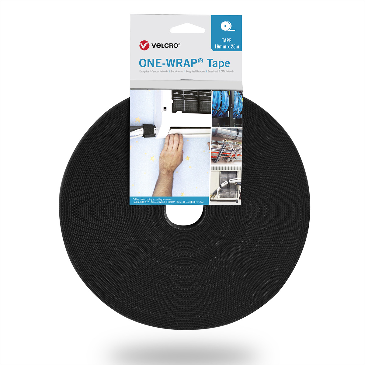 VELCRO One Wrap Band 25m 30mm Schwarz VEL-OW64166