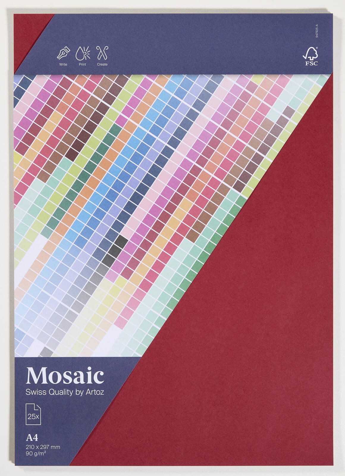 Artoz Papier Briefpapier Mosaic weinrot DIN A4 90 g/qm 25 Blatt - 90 g/m - A4