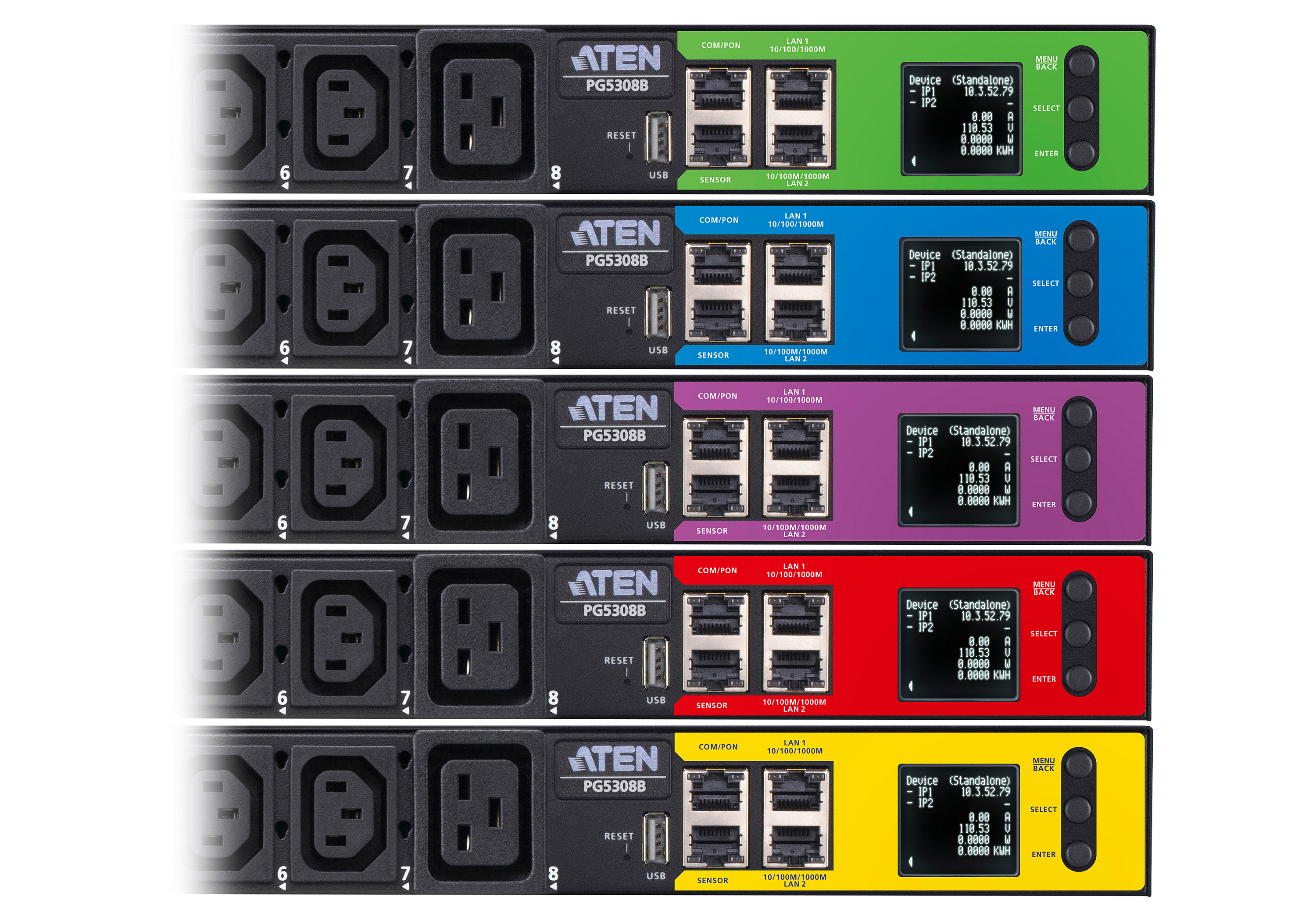 ATEN PG5308G-AT unit� de distribution d�nergie 8 sortie(s) CA 1U Noir