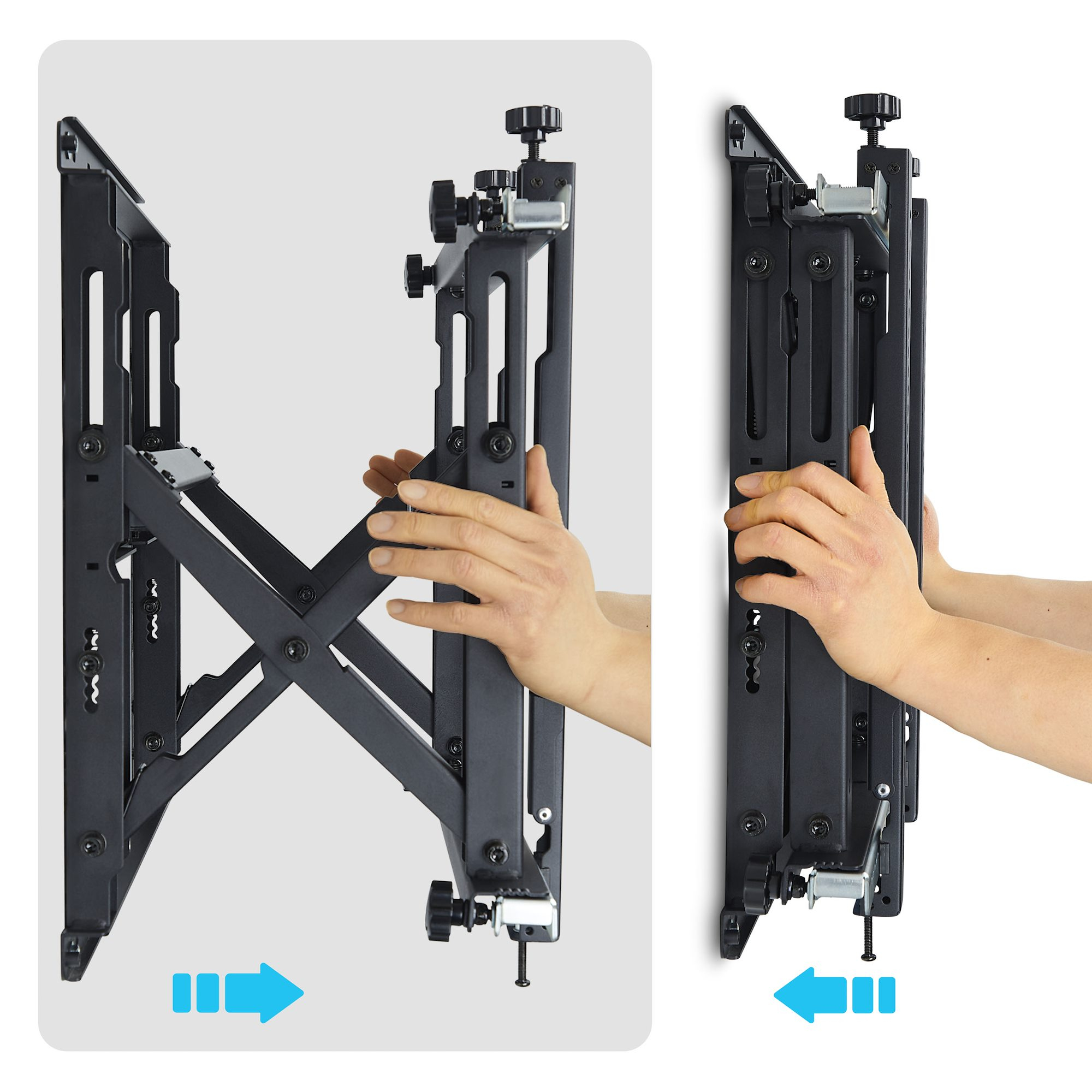 StarTech.com Startech - Befestigungskit (Wandmontage, VESA-Montagehalterungen, 2 Winkeleinsteller) - Kickstand-Stil - f�r Flachbildschirm - landscape/portrait, six-point adjustments, up to 70 kg - Schwarz - Bildschirmgr��e: 114.3-177.8 cm (45-70)