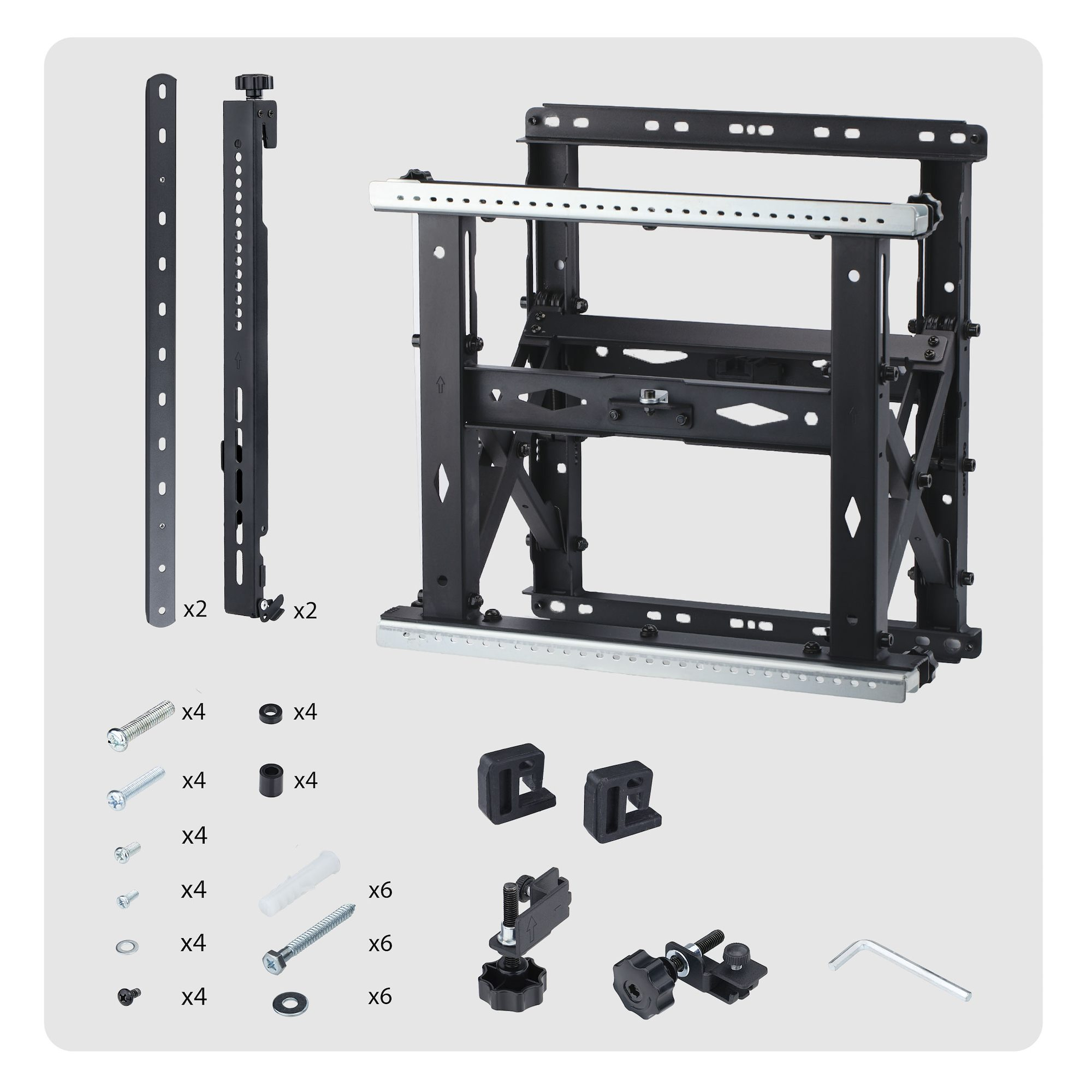 StarTech.com Startech - Befestigungskit (Wandmontage, VESA-Montagehalterungen, 2 Winkeleinsteller) - Kickstand-Stil - f�r Flachbildschirm - landscape/portrait, six-point adjustments, up to 70 kg - Schwarz - Bildschirmgr��e: 114.3-177.8 cm (45-70)