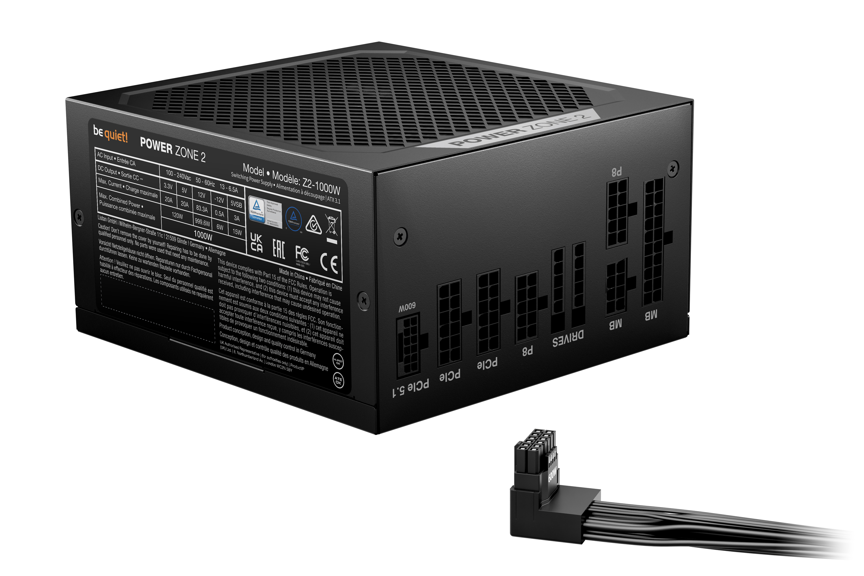 be quiet! POWER ZONE 2 1000W alimentatore per computer 20+4 pin ATX ATX Nero