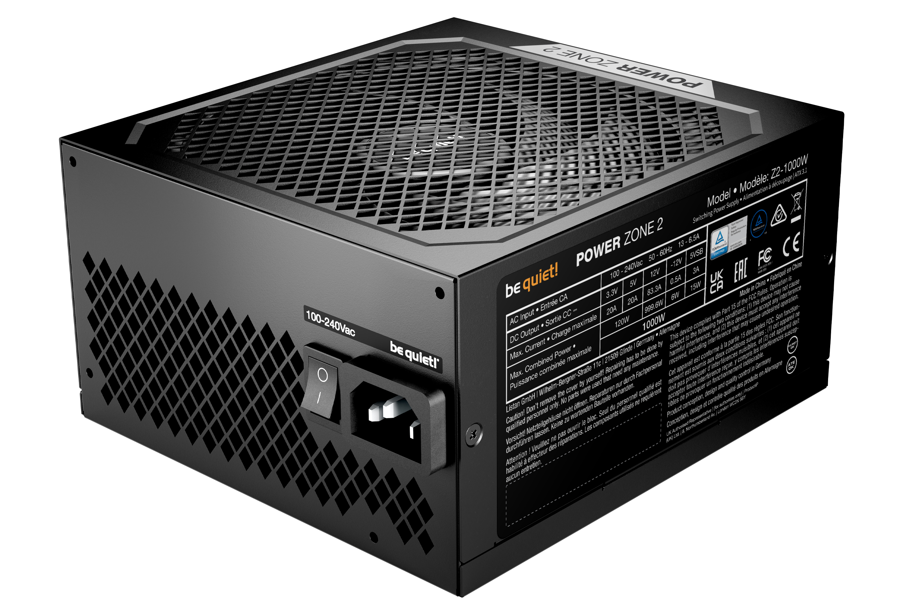 be quiet! POWER ZONE 2 1000W alimentatore per computer 20+4 pin ATX ATX Nero