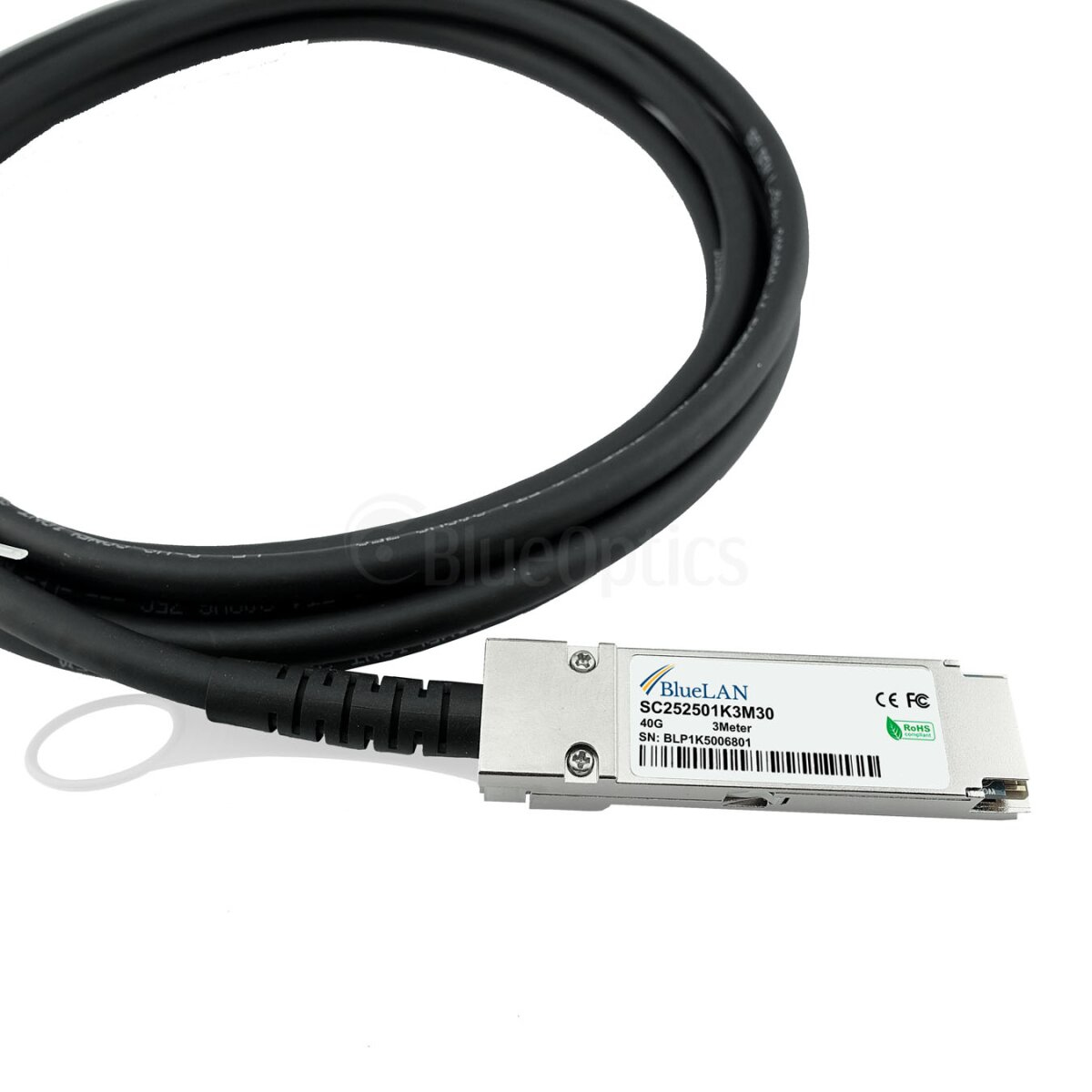 BlueOptics 40G-QSFP-QSFP-C-3M-BL InfiniBand cable Coral, Silver