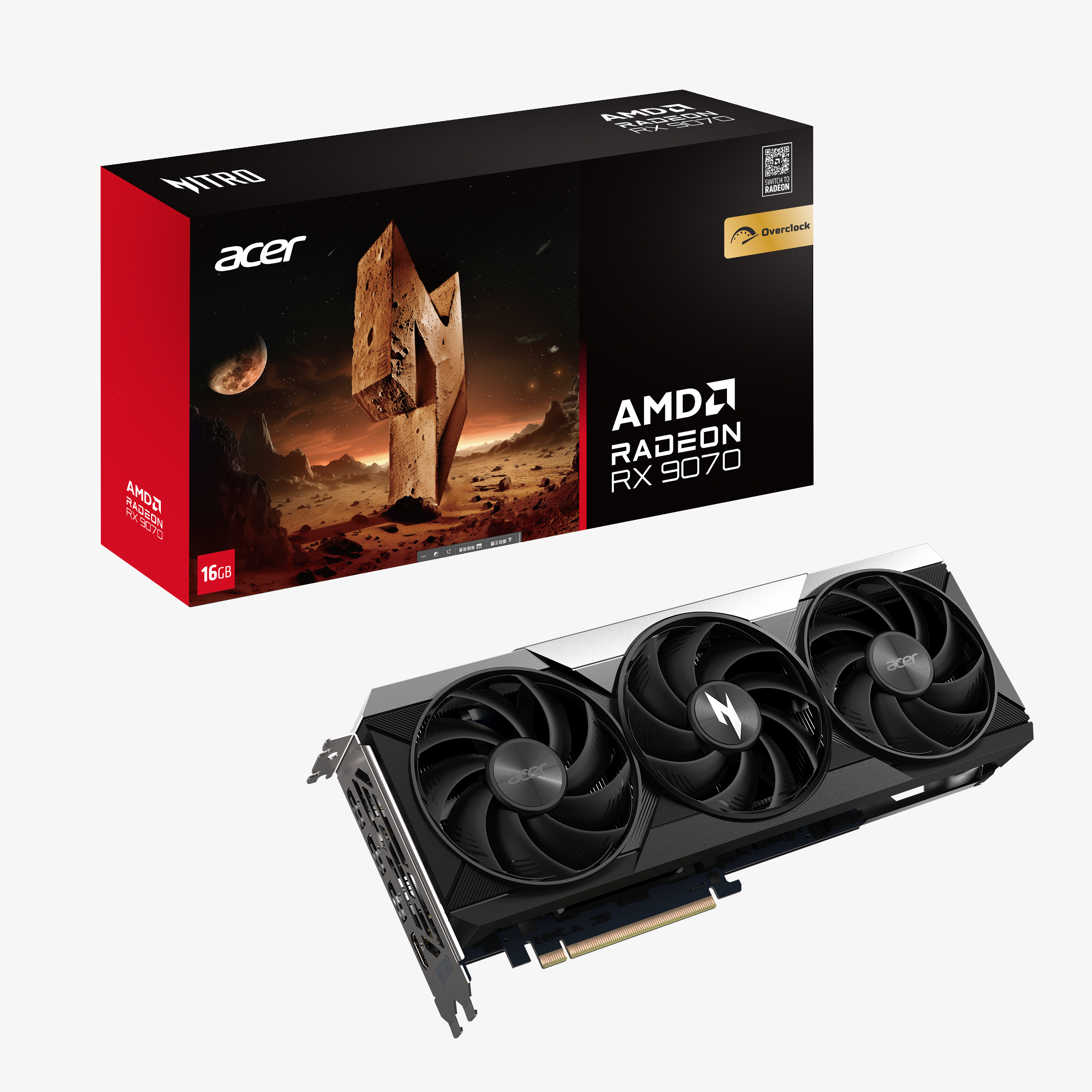 Acer VGA Acer Nitro AMD RX 9070 16G OC - Grafikkarte - PCI - 2