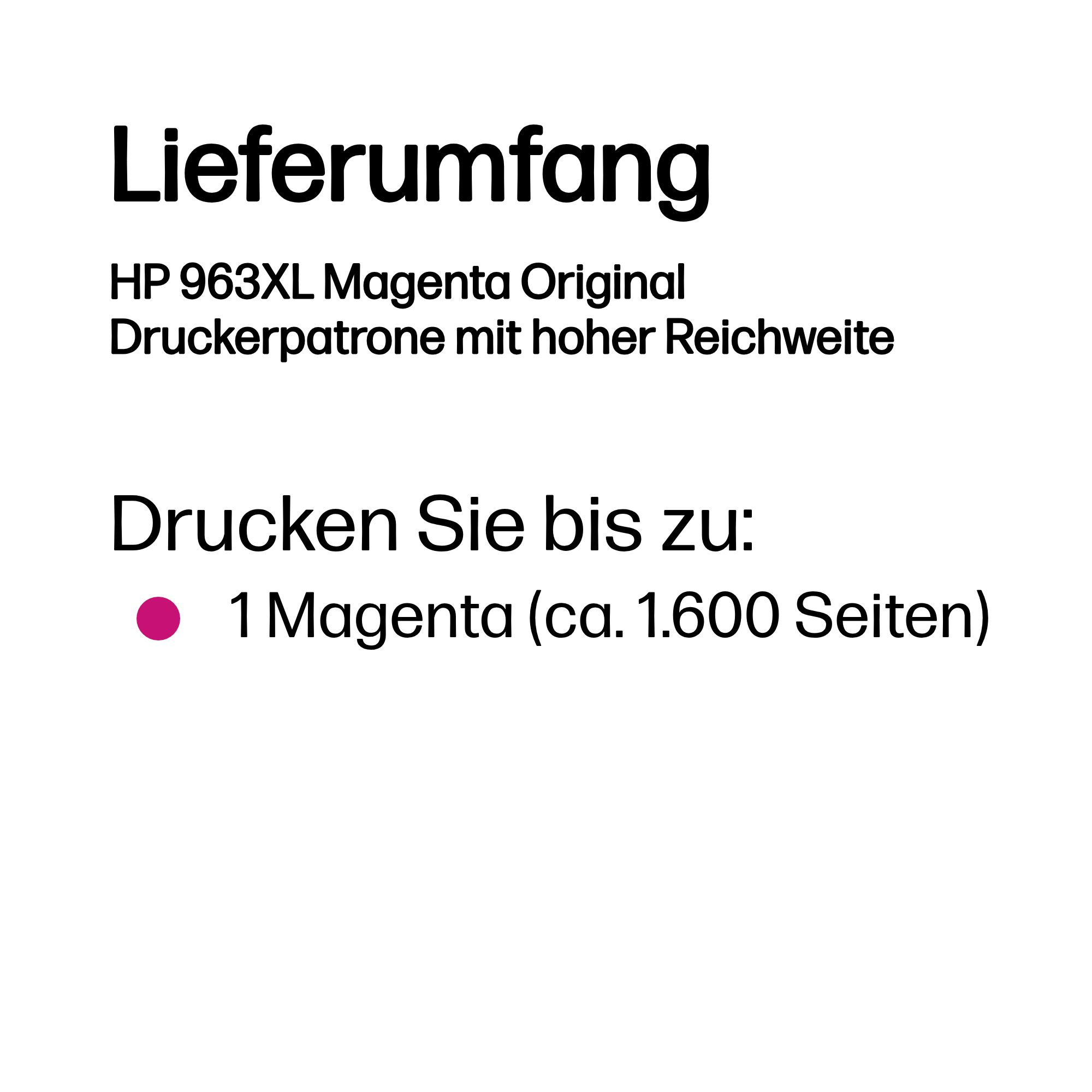 HP 963XL - 20.5 ml - Hohe Ergiebigkeit - Magenta